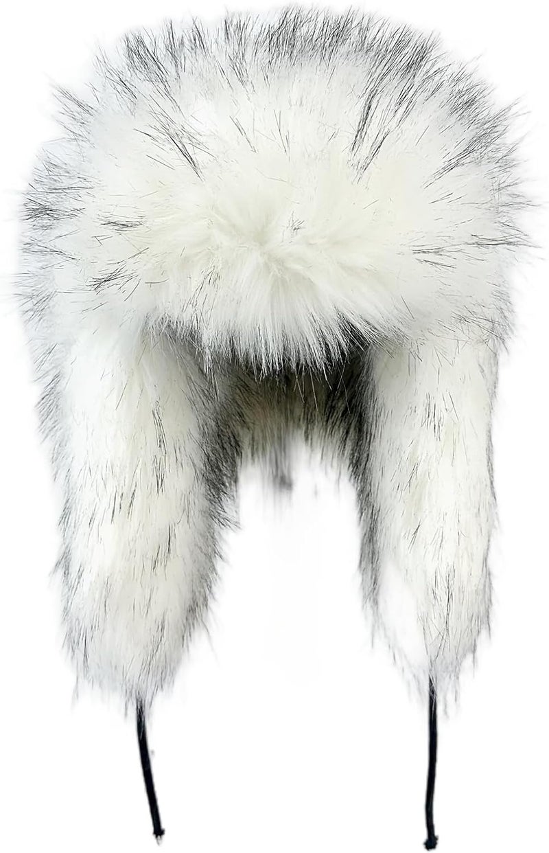 YFJNV Y2K Faux Fur Russian Hat, Soft, Warm Winter Trapper Hat with Earmuffs for Men and Women - Image 1